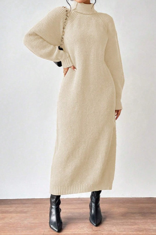 Turtleneck Pullover Sweater Dress