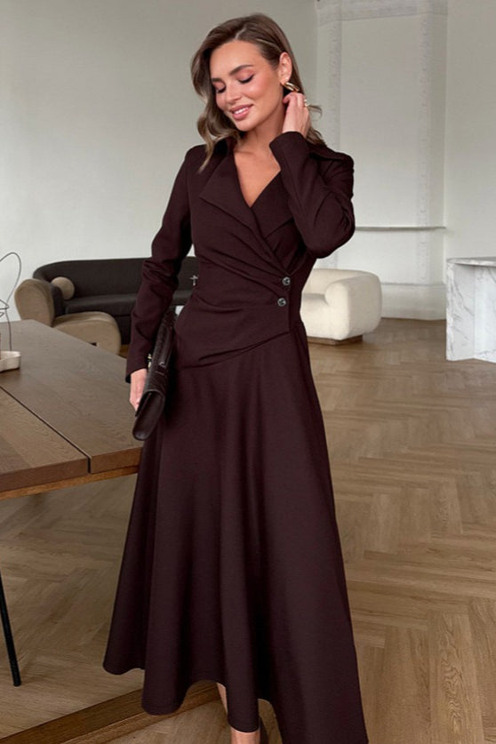 Asymmetrical V Neck Maxi Dress
