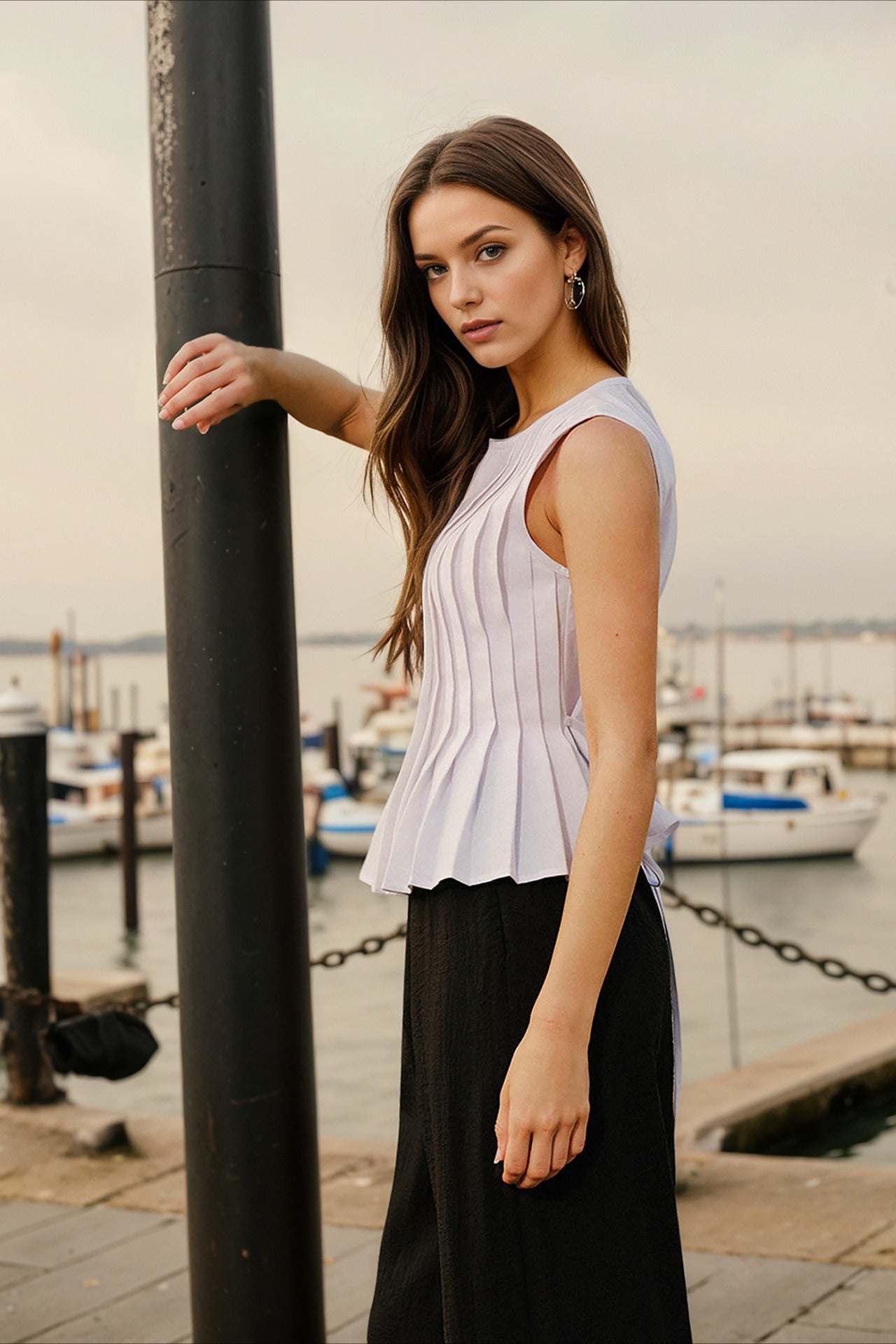 Textured Smocked Sleeveless Cami Top