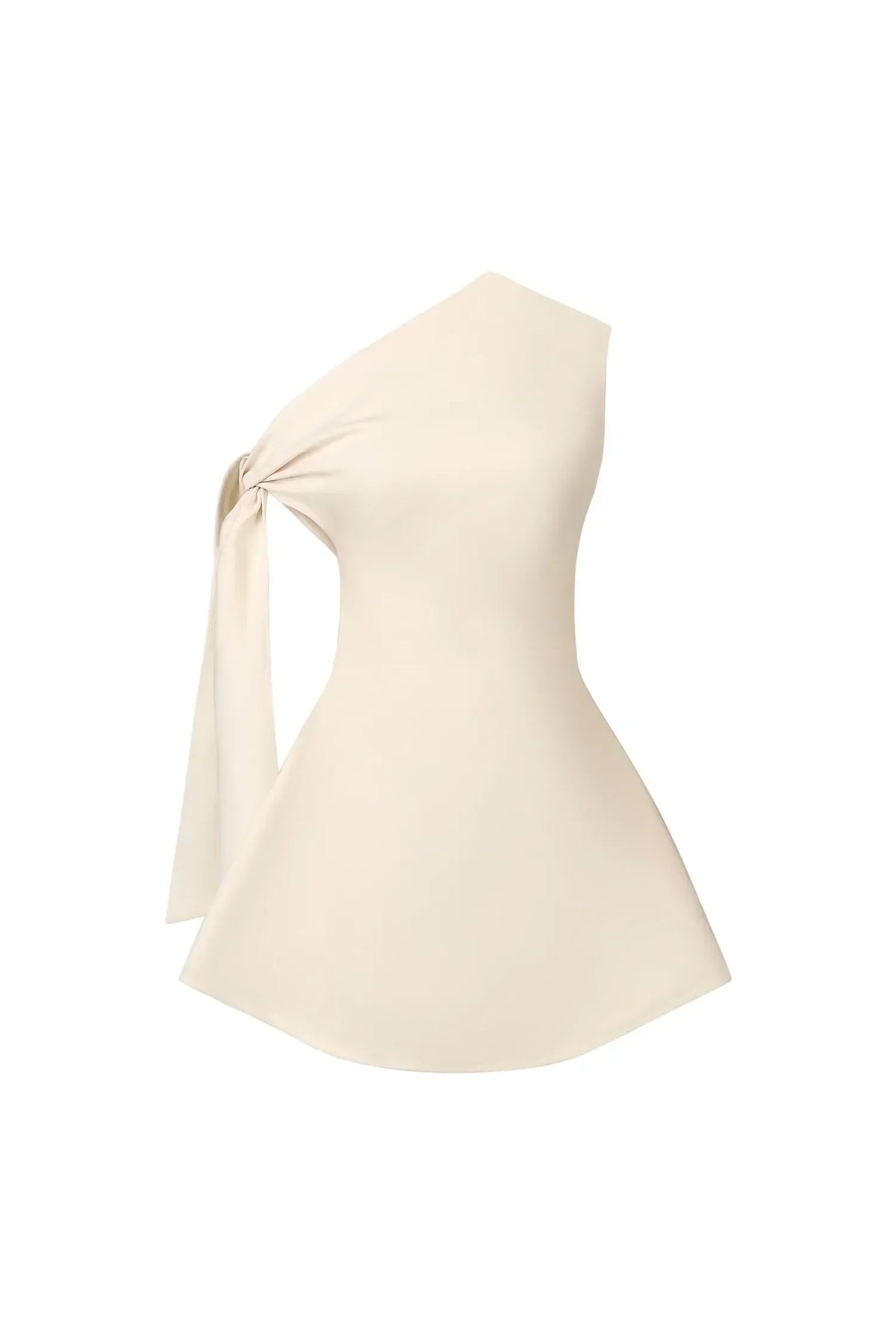 Asymmetric One Shoulder Draped Cape Sleeve A-Line Mini Dress 7