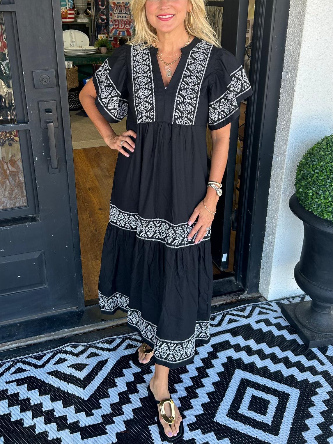 Sole Effortless Loose Puff Sleeve Dress Elevated Occasion Wear