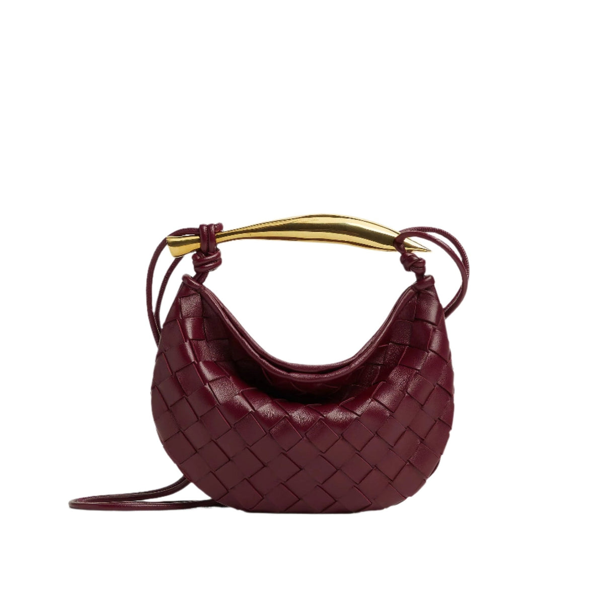 Woven Gold Handle Mini Shoulder Bag