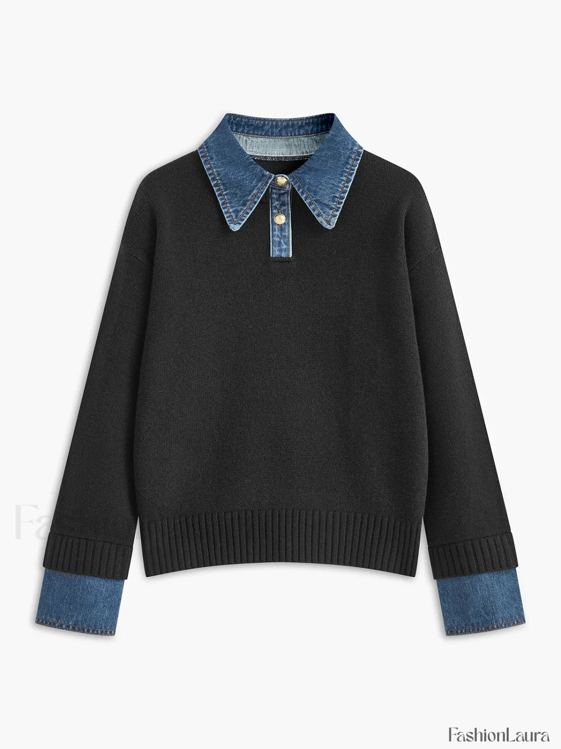 2 in 1 Panel Lapel Sweater