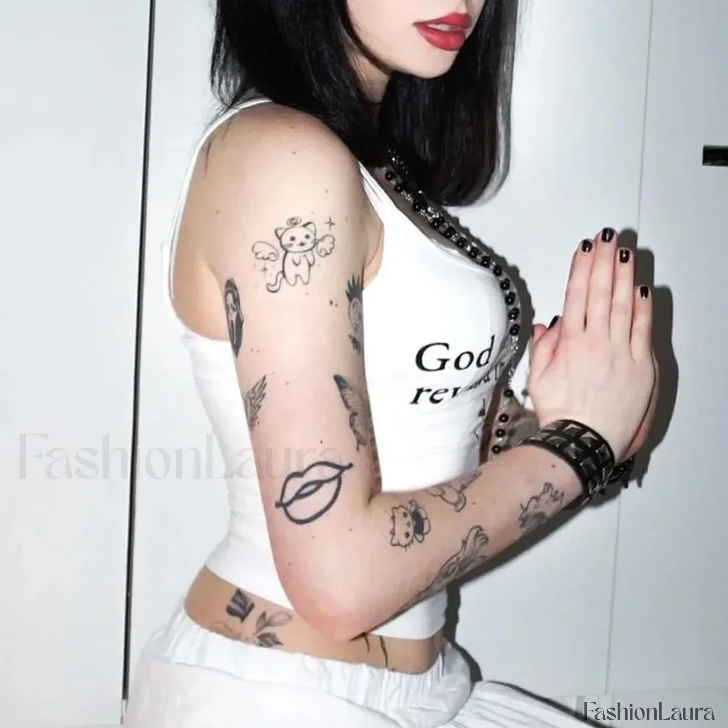 2000s Goth Letter Crop T-Shirt