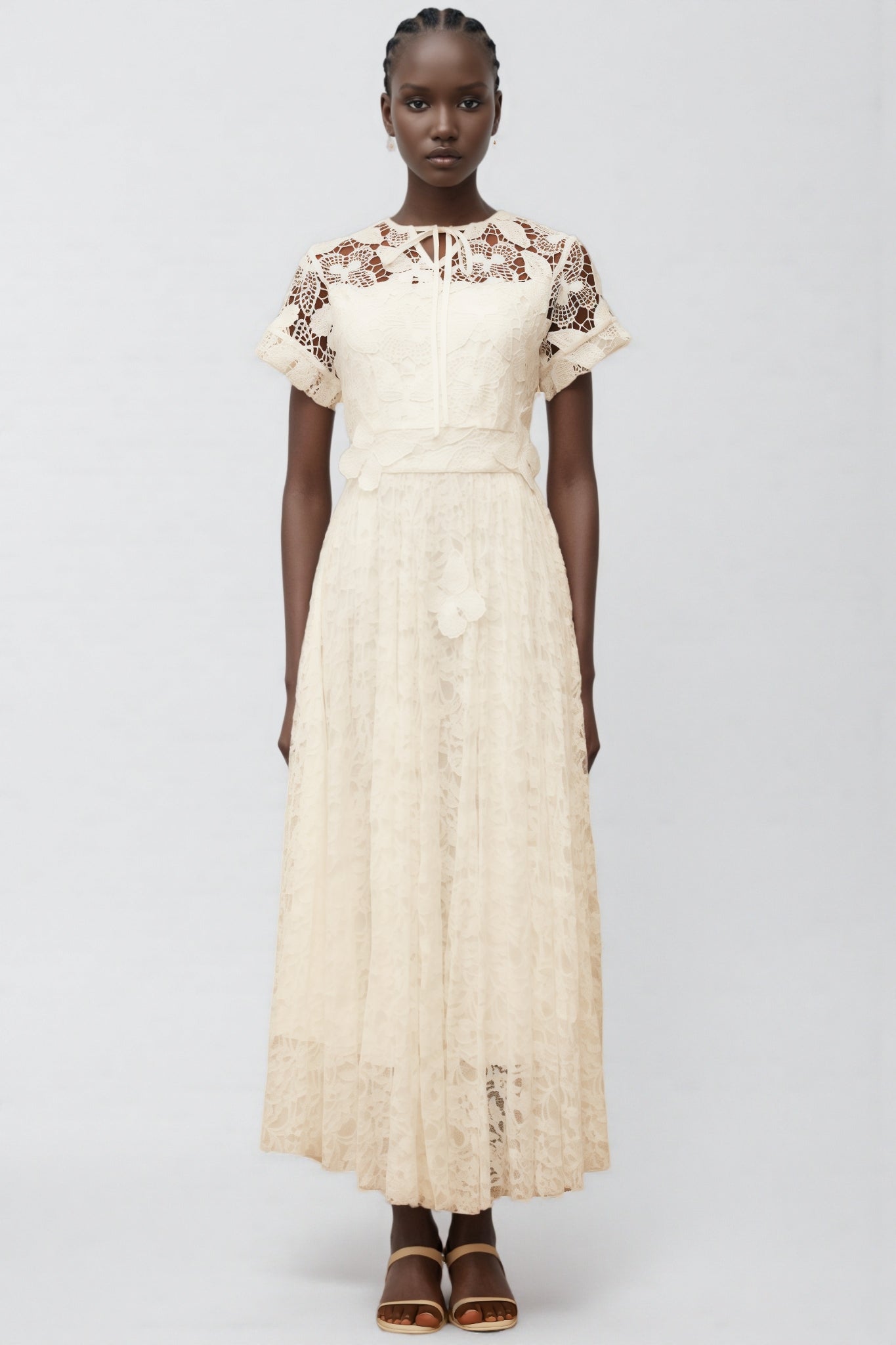 Zephrt White Lace Maxi Dress - View 4