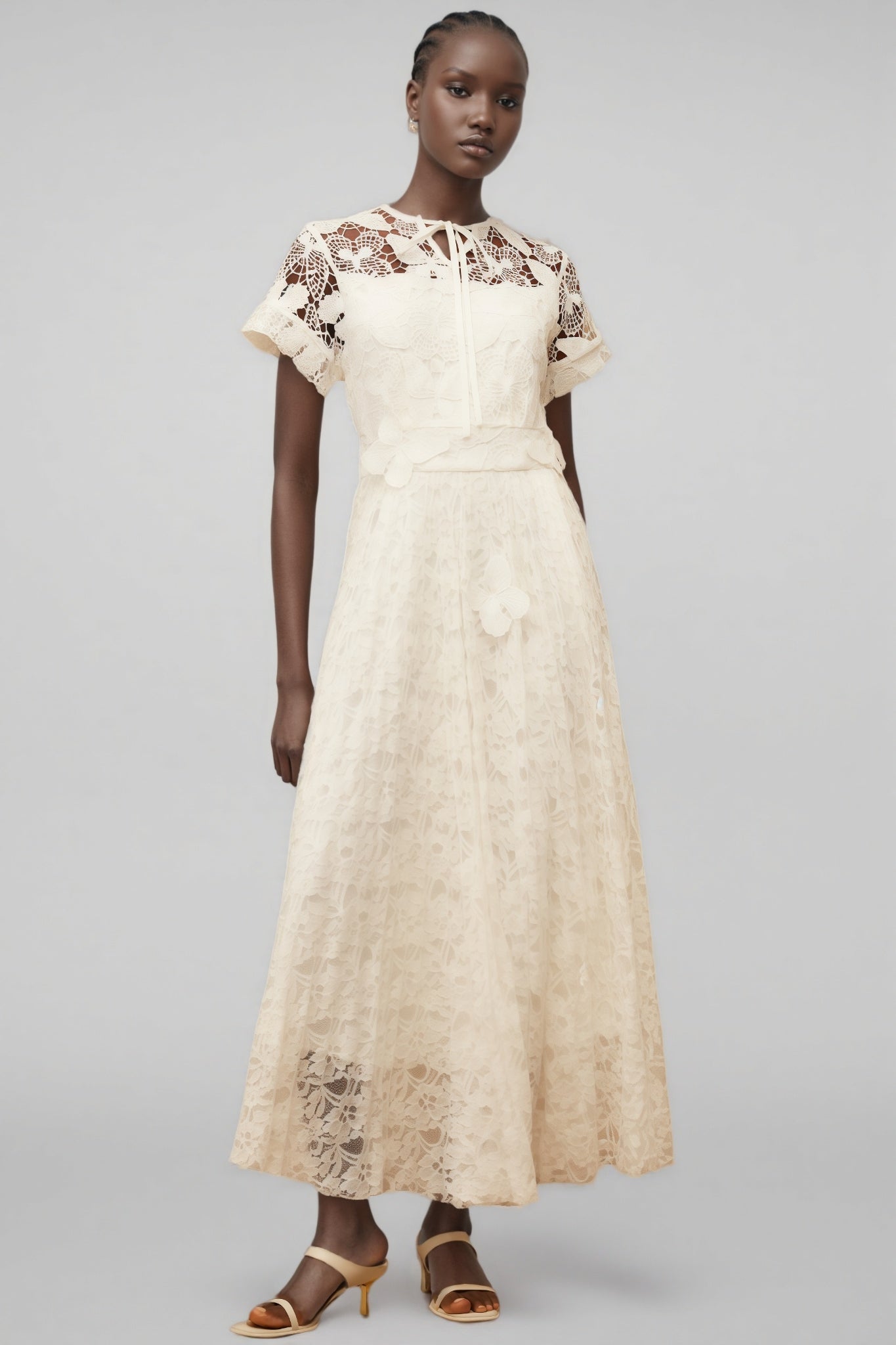 Zephrt White Lace Maxi Dress - View 2