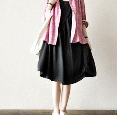 black cotton sundress plus size fit flare summer dress casual