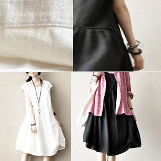 black cotton sundress plus size fit flare summer dress casual