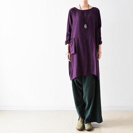 fall purple long sleeve silk dress plus size shift dresses