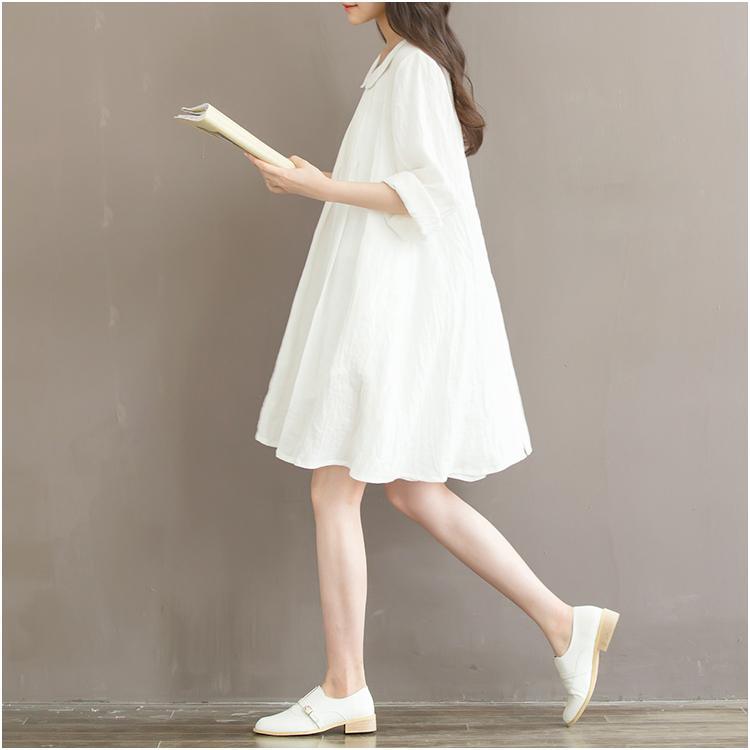 white linen sundress plus size linen summer dresses traveling casual style