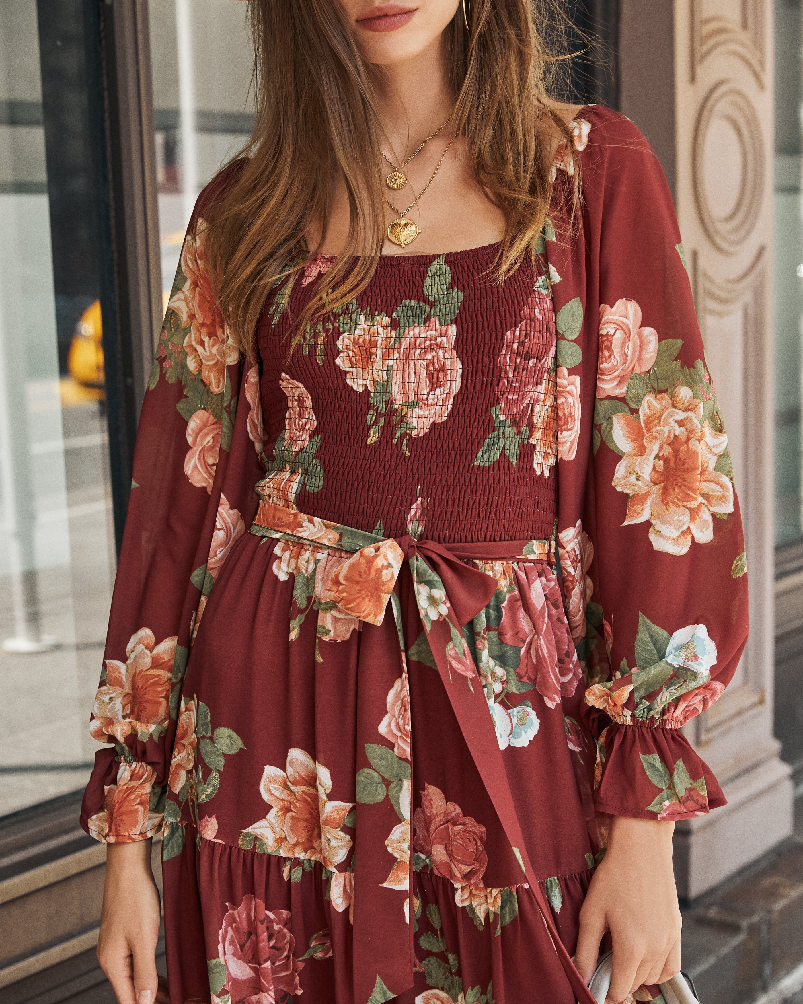 Claudette Floral Smocked Midi Dress - FINAL SALE
