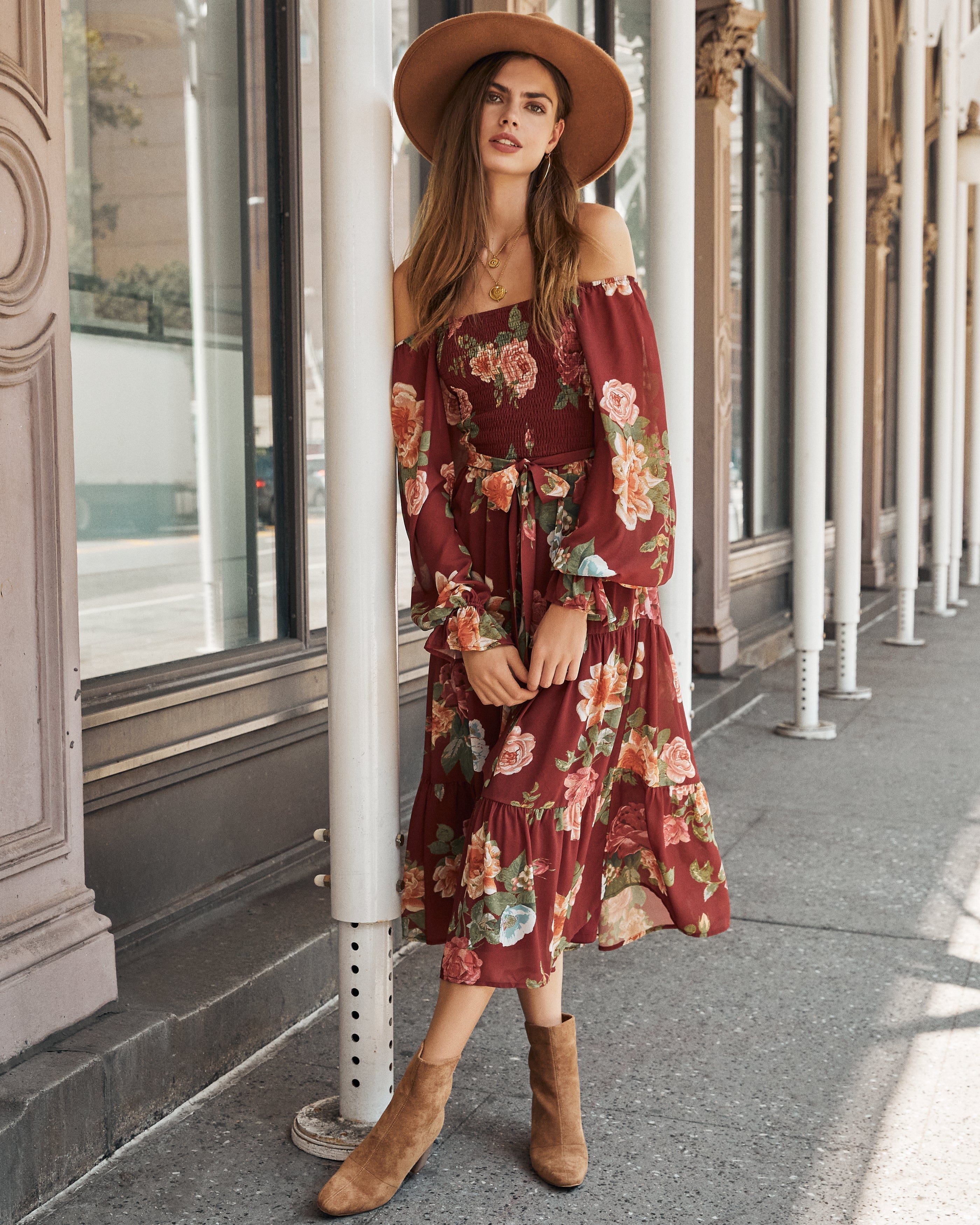 Claudette Floral Smocked Midi Dress - FINAL SALE