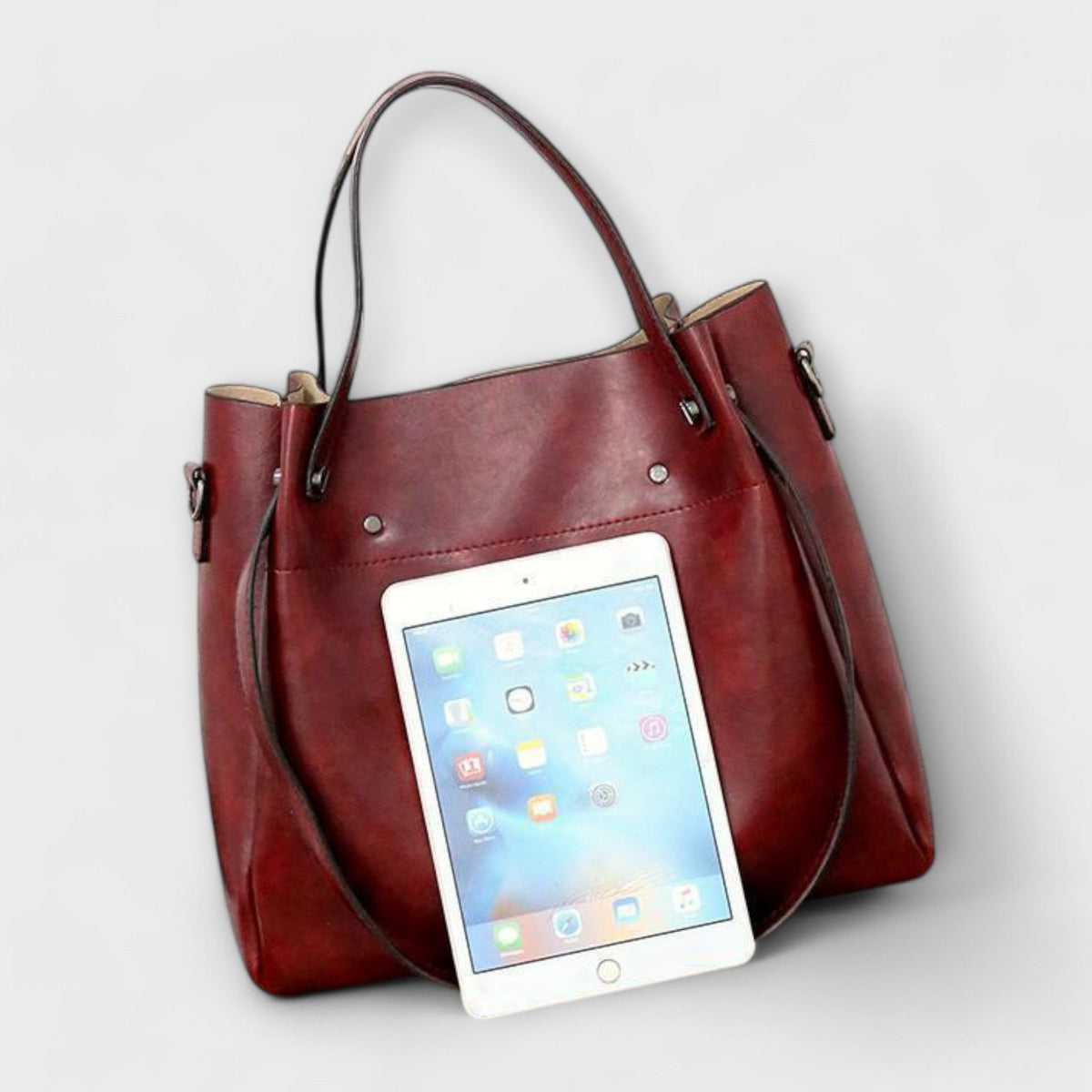 Faux Leather Tote Crossbody and Pouch Four Piece Bag Set