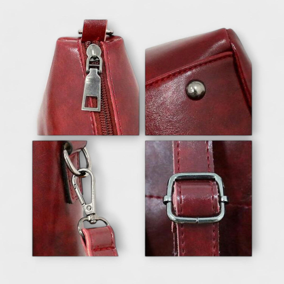 Faux Leather Tote Crossbody and Pouch Four Piece Bag Set