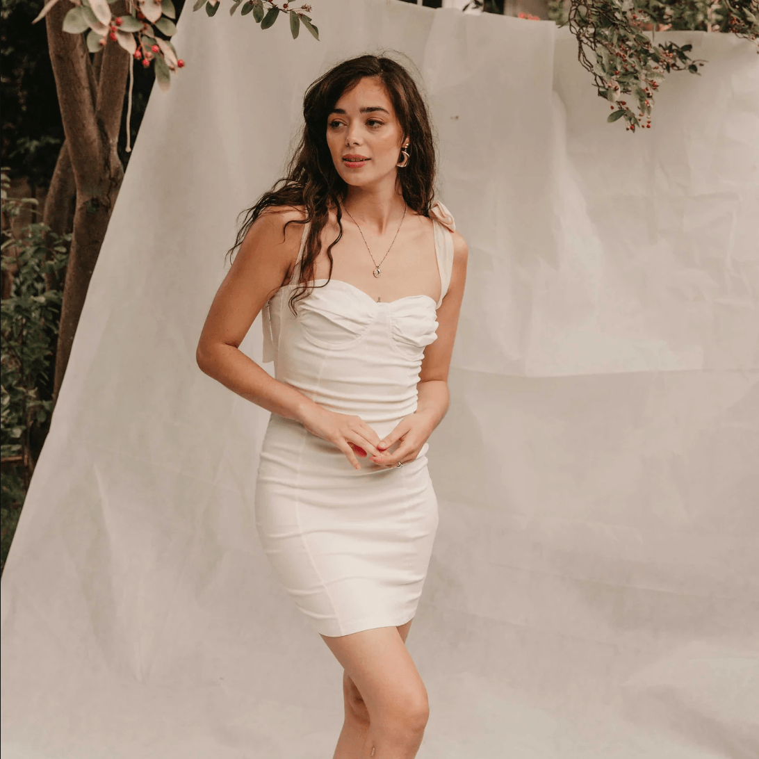 Ribbon Tie Up Corset Bodycon Midi Dress - View 4