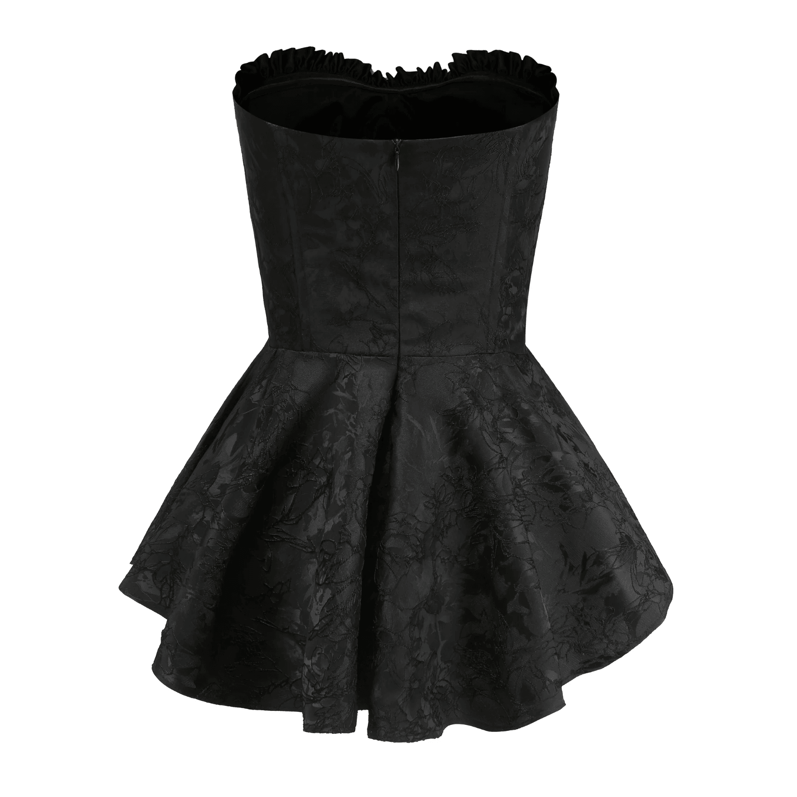 Strapless Corset Ruffle Peplum Mini Dress