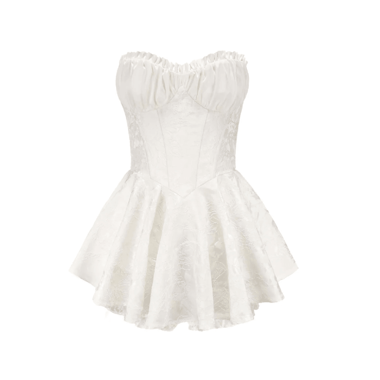 Strapless Corset Ruffle Peplum Mini Dress
