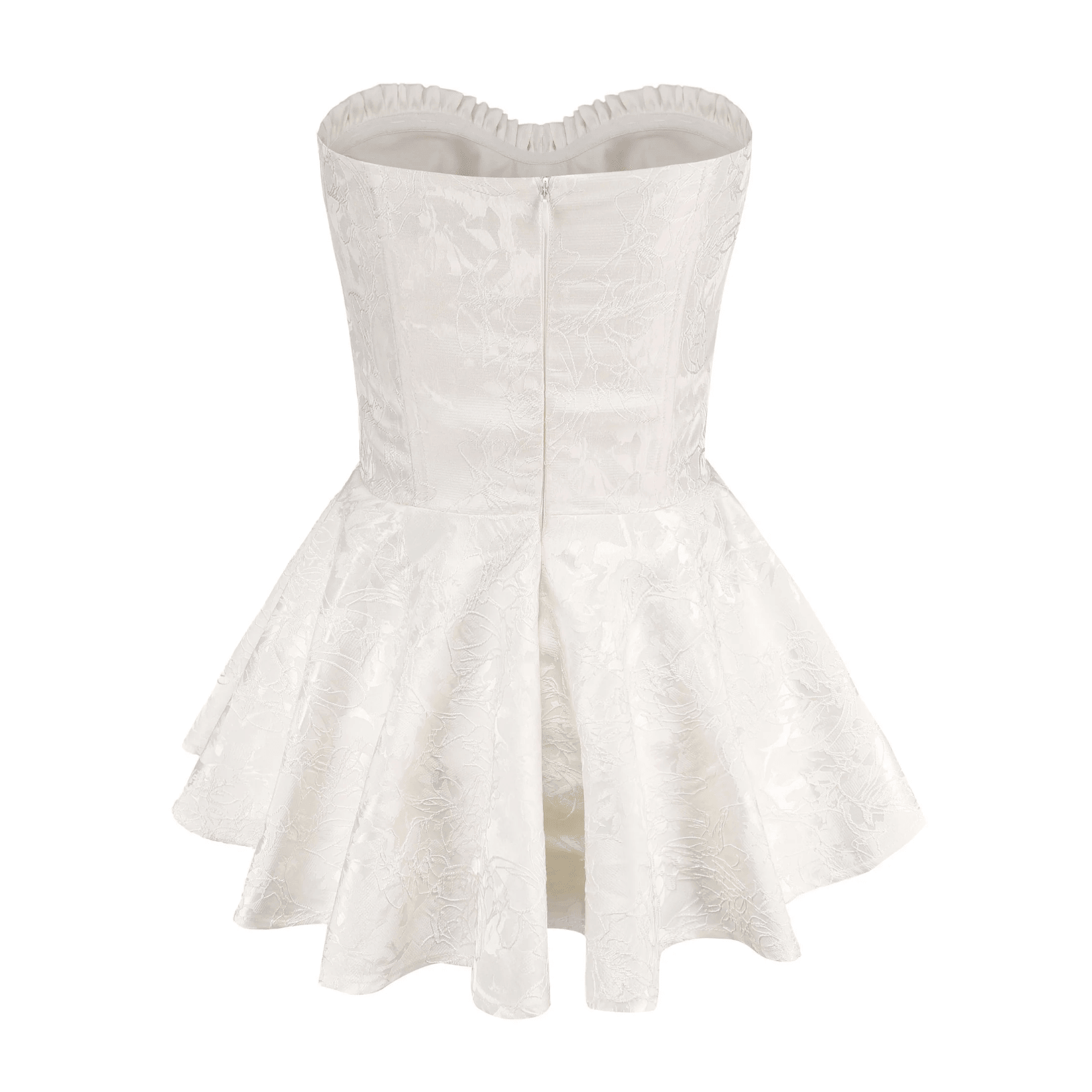 Strapless Corset Ruffle Peplum Mini Dress