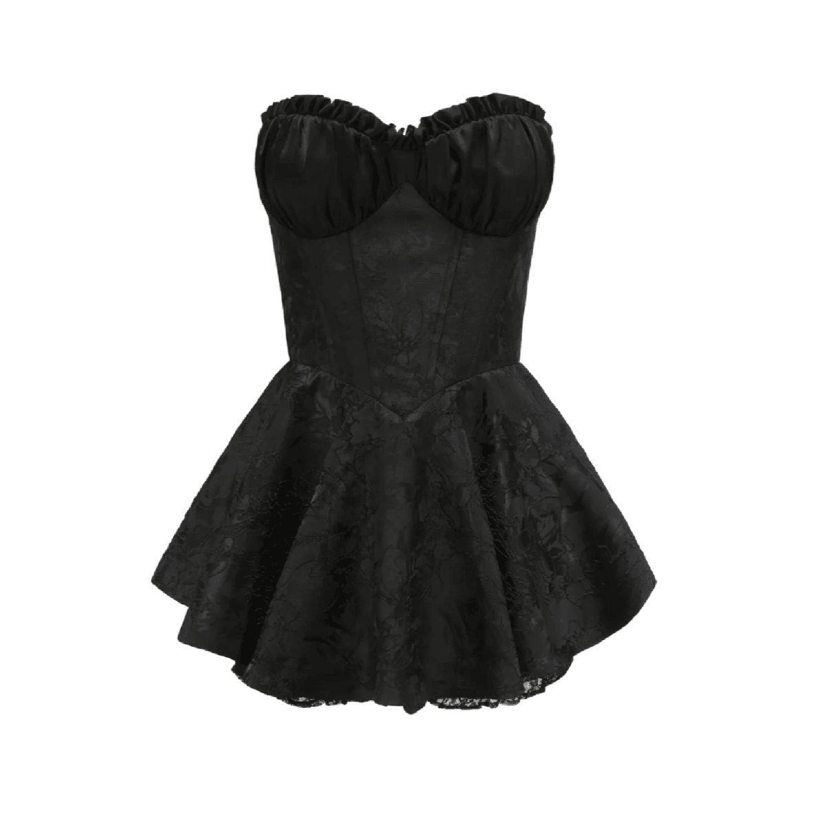 Strapless Corset Ruffle Peplum Mini Dress
