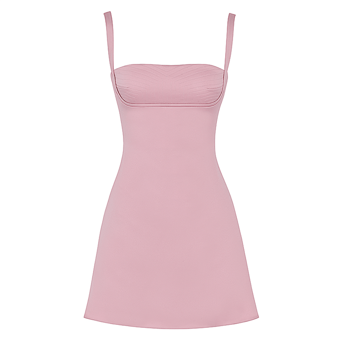 Satin Square Neck Wide Strap Bustier A-Line Mini Dress 9