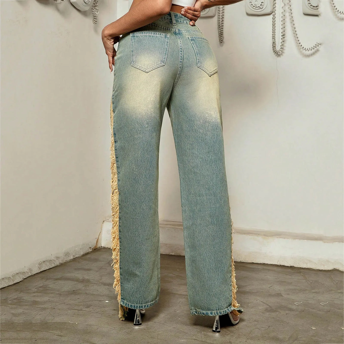High-Waist Wide-Leg Denim Jeans
