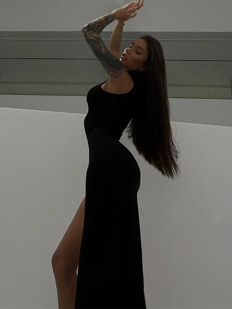 Slit Sleeveless Holiday Midi Dress
