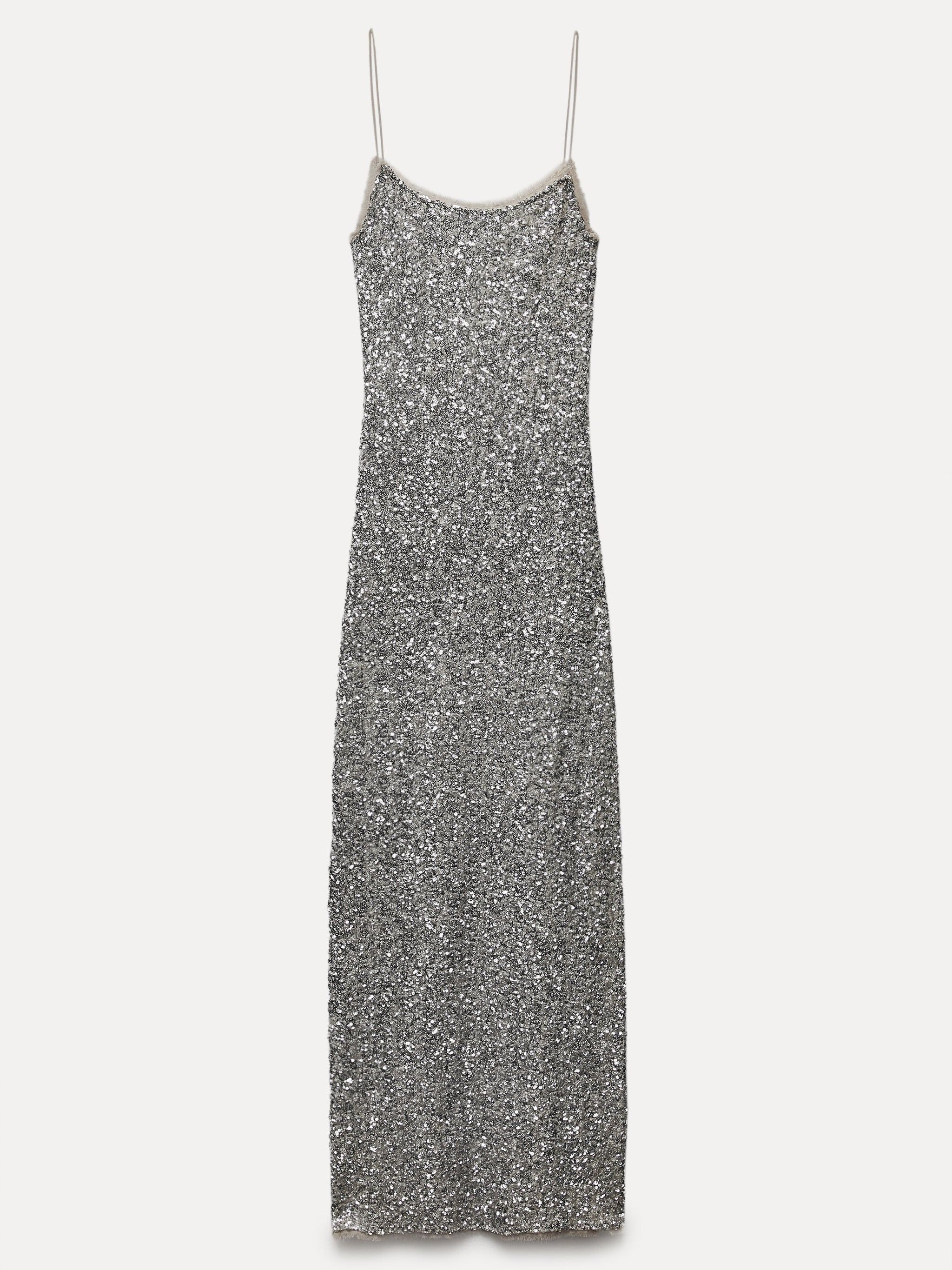 Sequin Slip Round Neck Dress