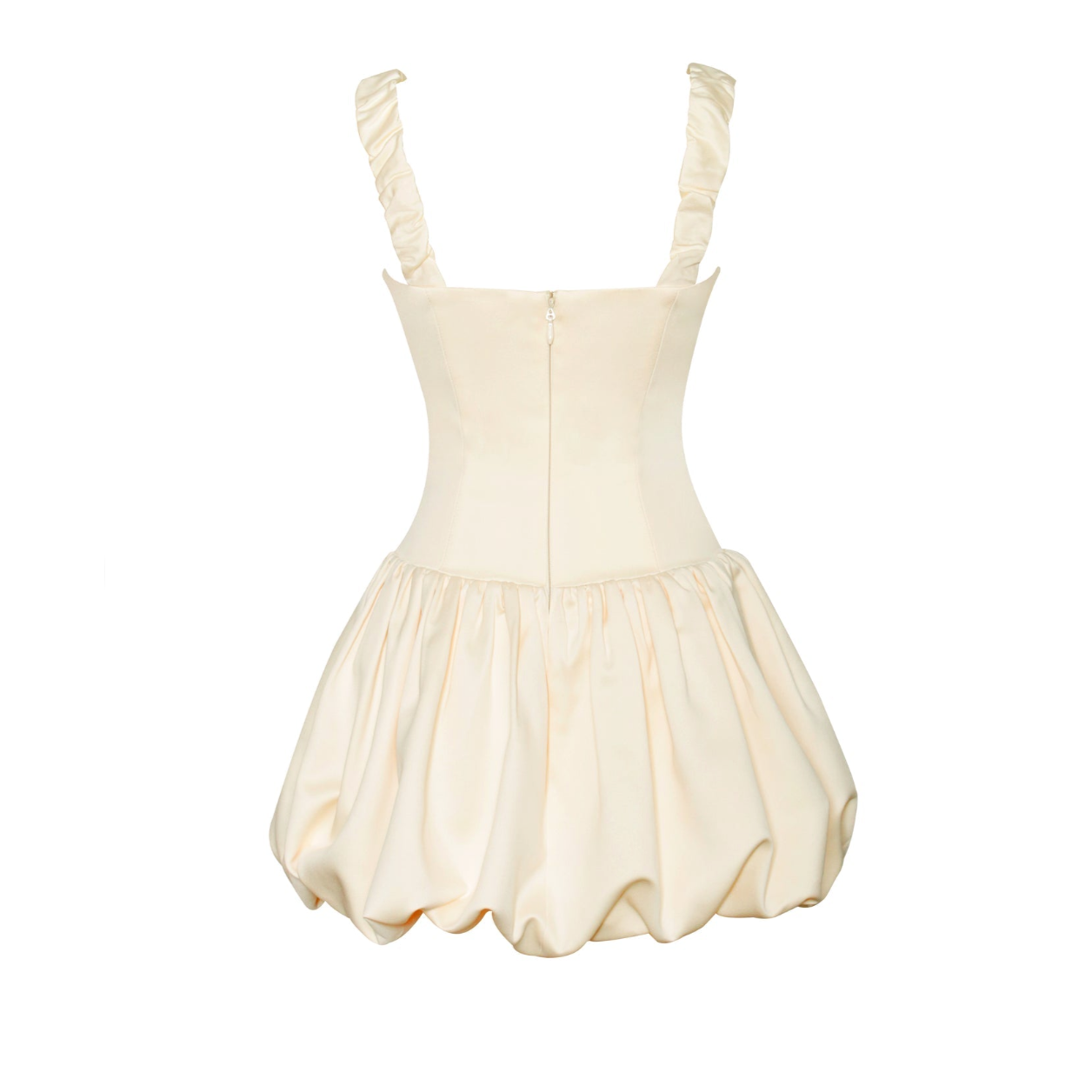 His Beautiful Dilemma Satin Bubble Hem Mini Dress - View 18