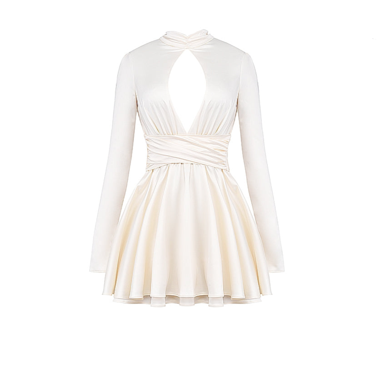 Parisian Encounter Satin Bow Mini Dress - View 11