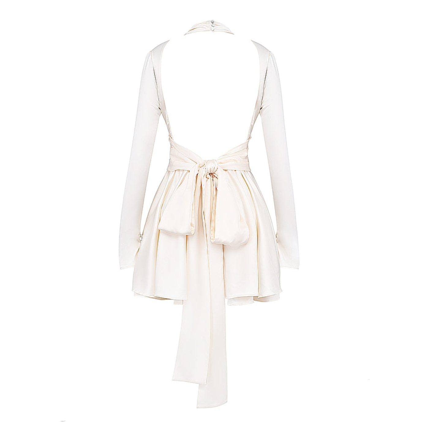 Parisian Encounter Satin Bow Mini Dress - View 12