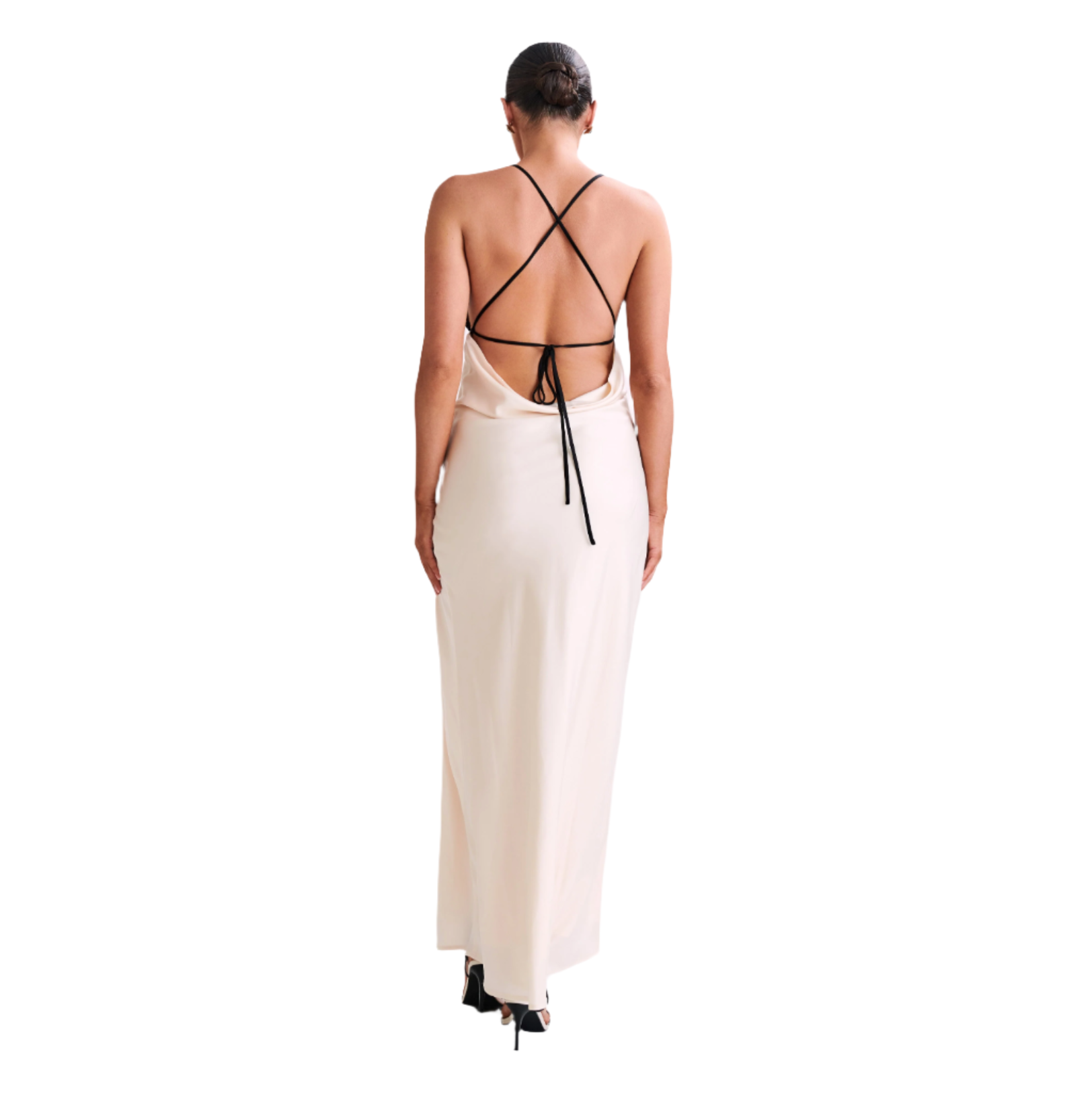 Lace Trim Satin Slip Maxi Dress - View 9