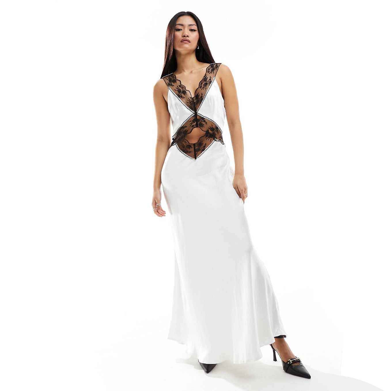 Pure Affection Cut Out Satin Maxi Dress - View 6