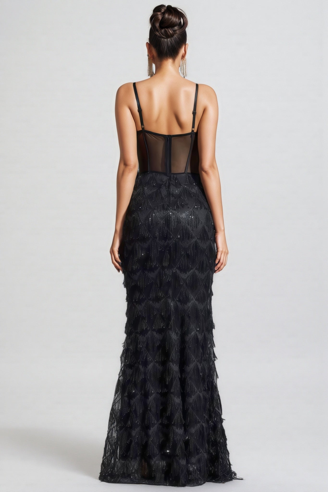 Max Sequin Tassel Neck Maxi Dress - View 6