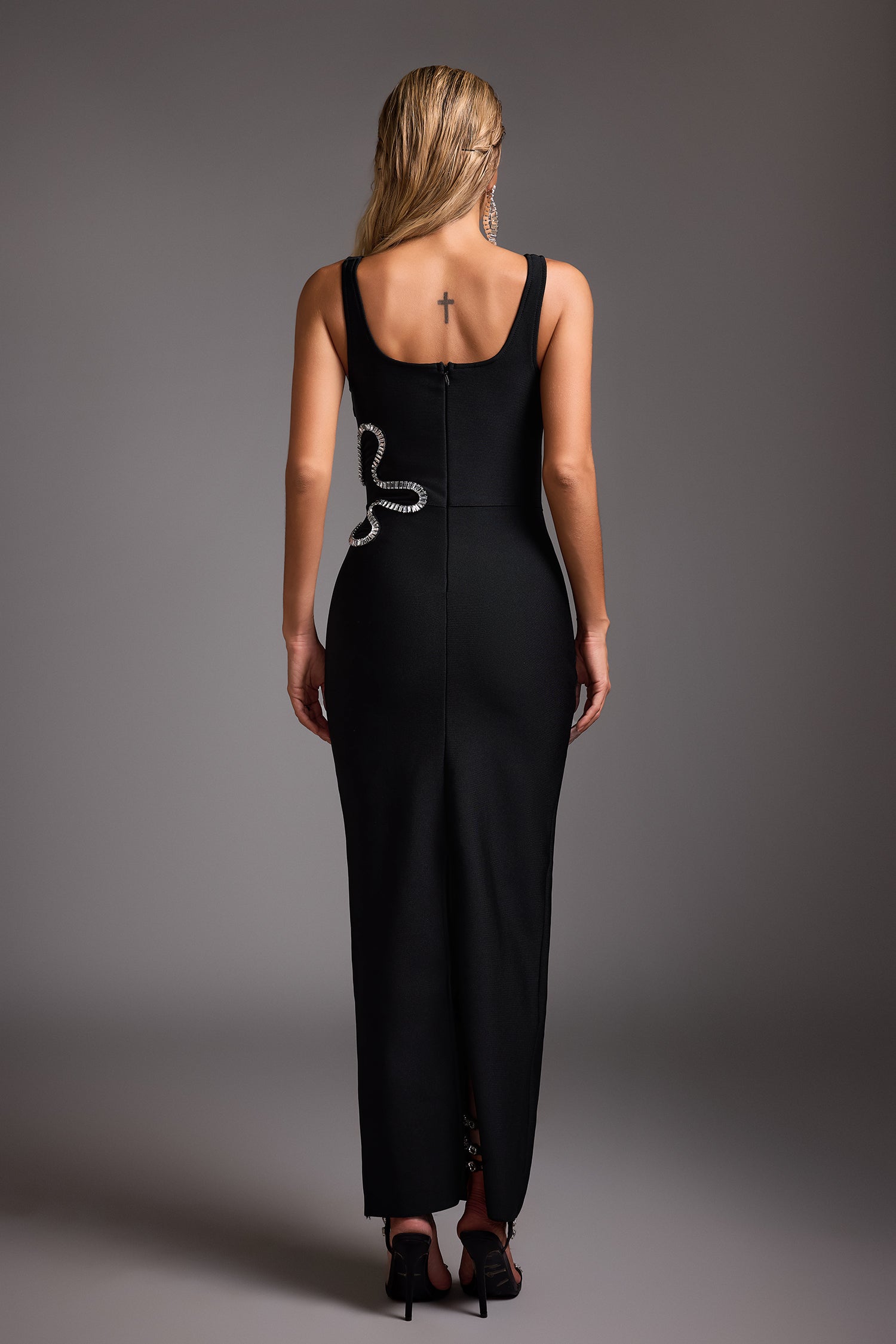 Cut Out Diamond Bandage Maxi Dress - View 8