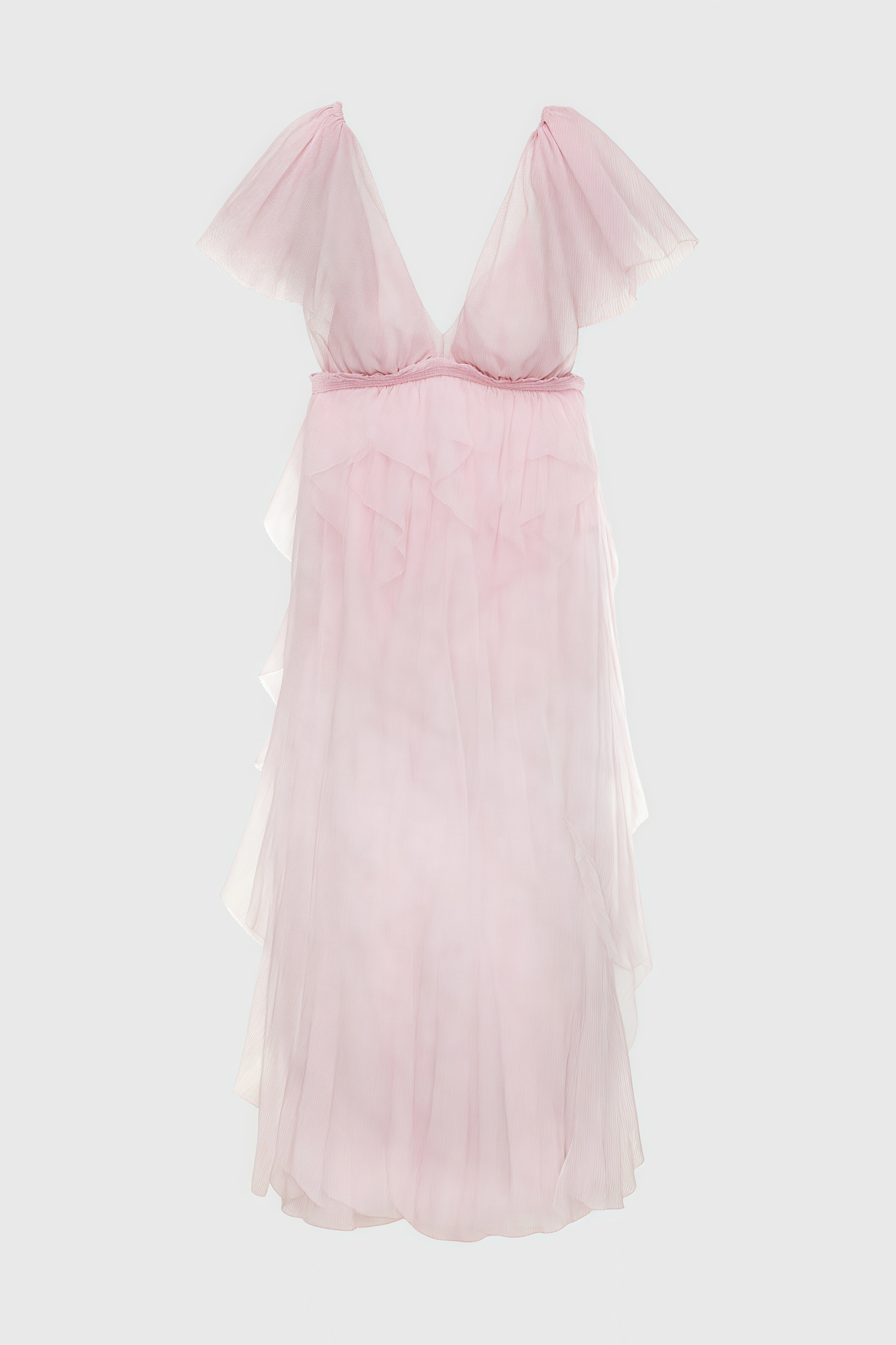 Chlos Pink Lace Mesh Maxi Dress - View 5