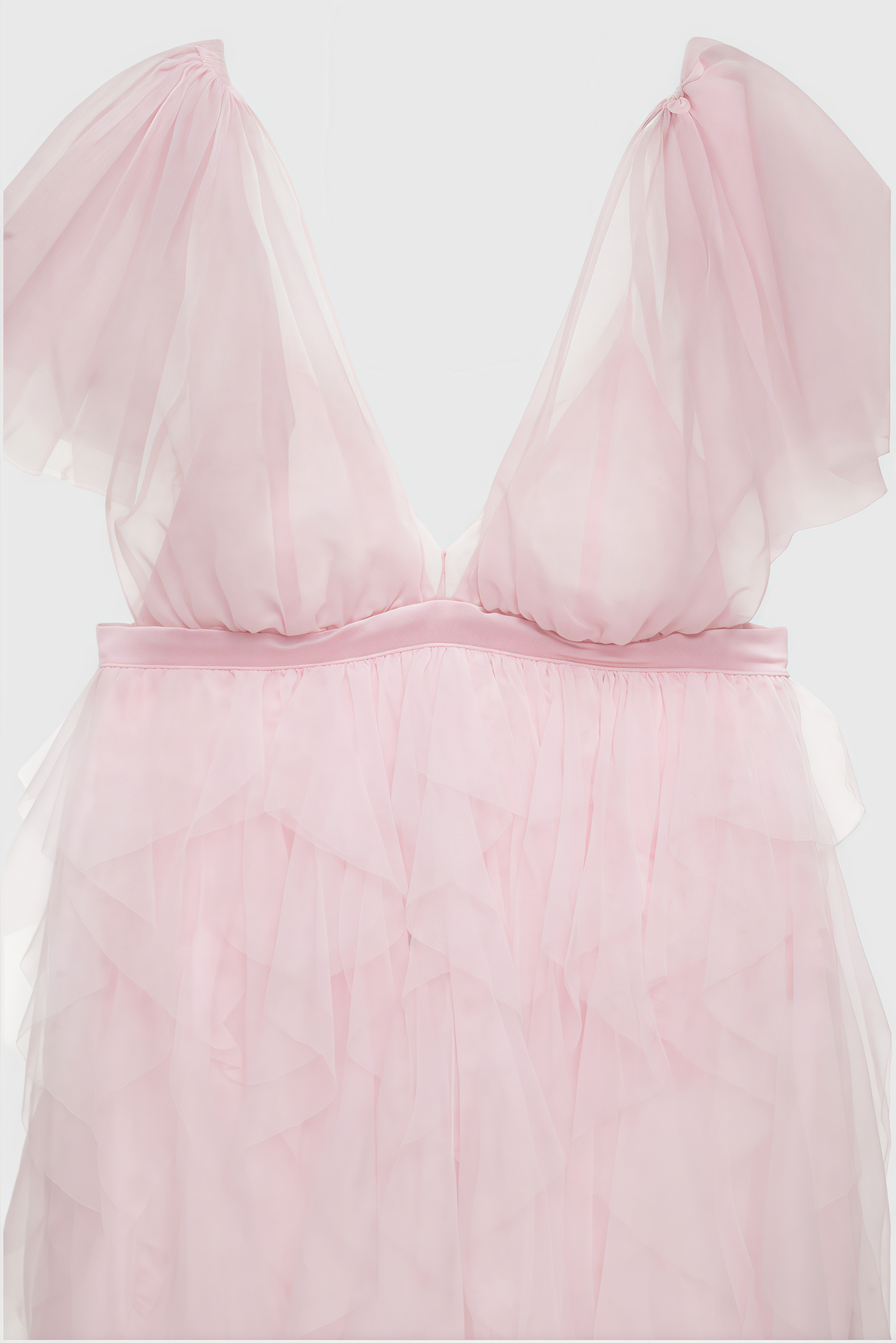 Chlos Pink Lace Mesh Maxi Dress - View 6