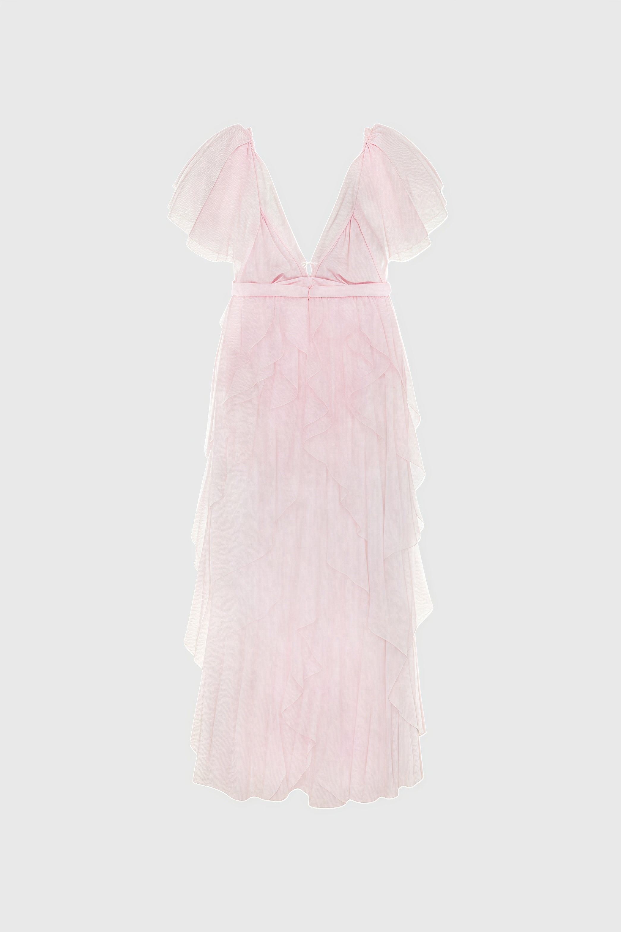 Chlos Pink Lace Mesh Maxi Dress - View 4