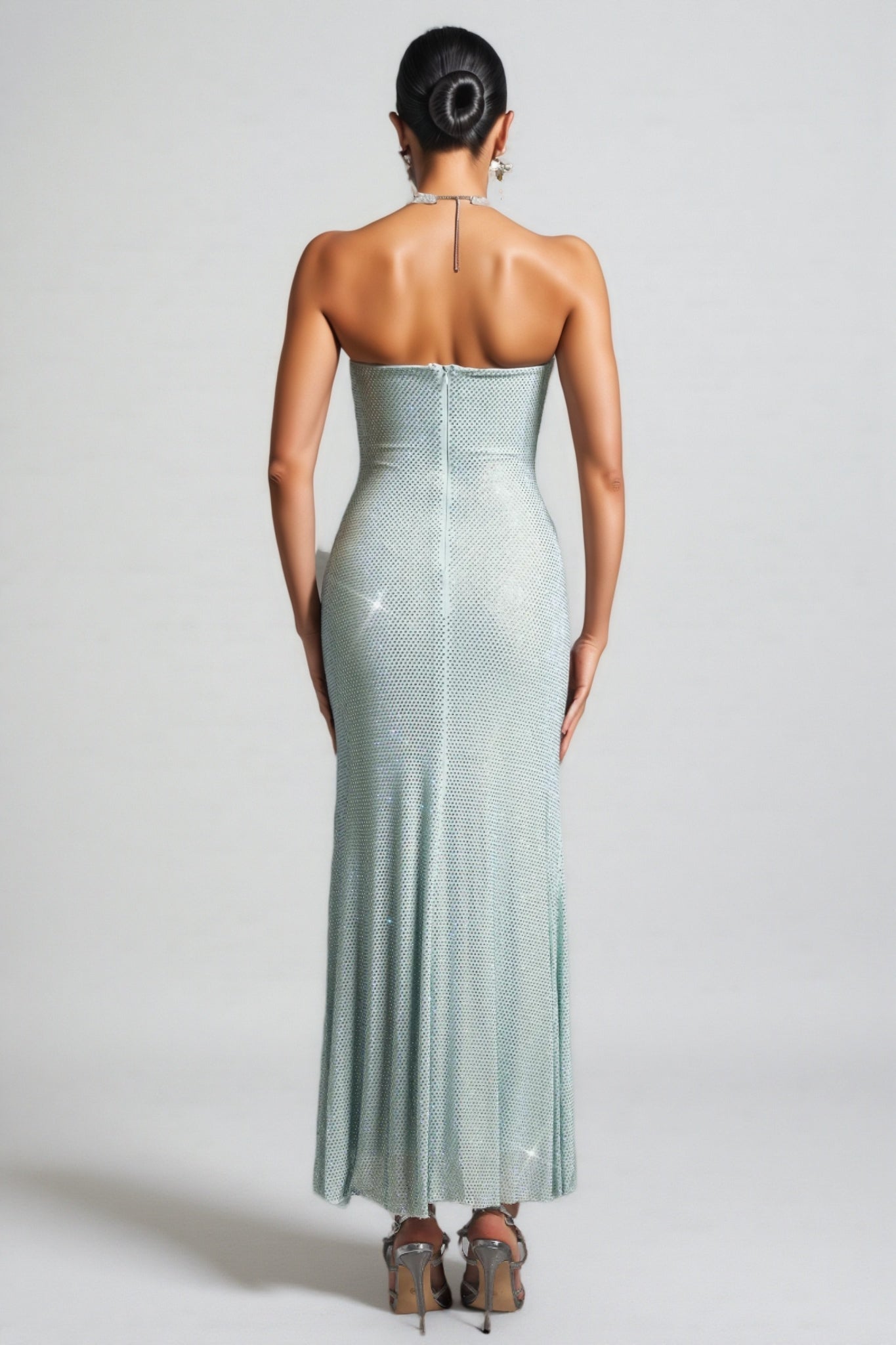 Orins Strapless Bow Diamond Maxi Dress - View 5
