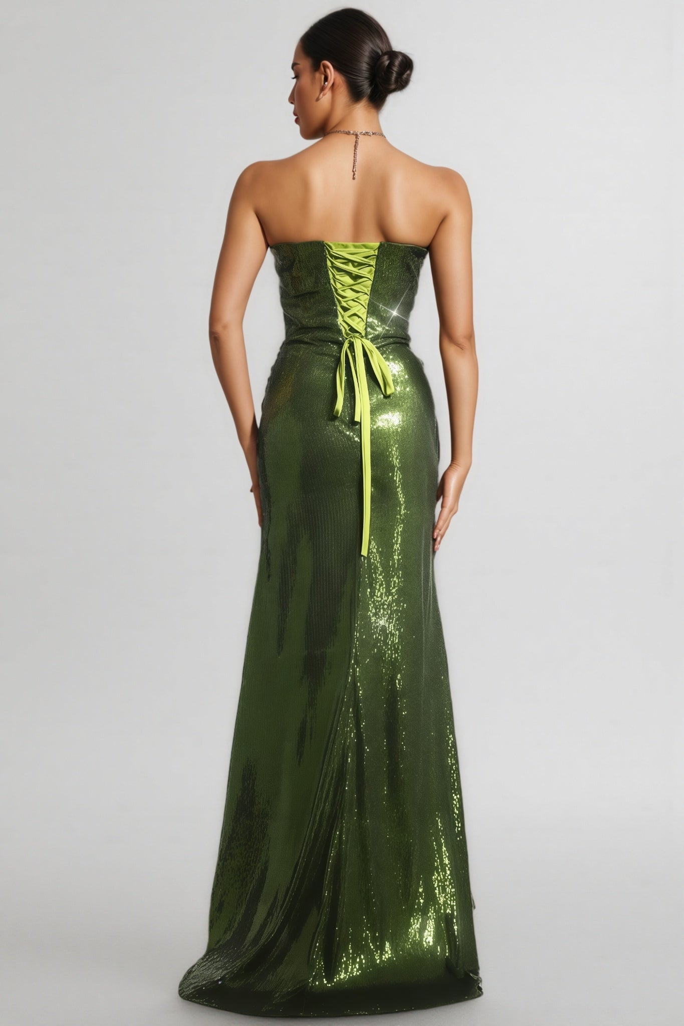 Rhea Sleeveless Lacing Sequin Maxi Dress - View 5