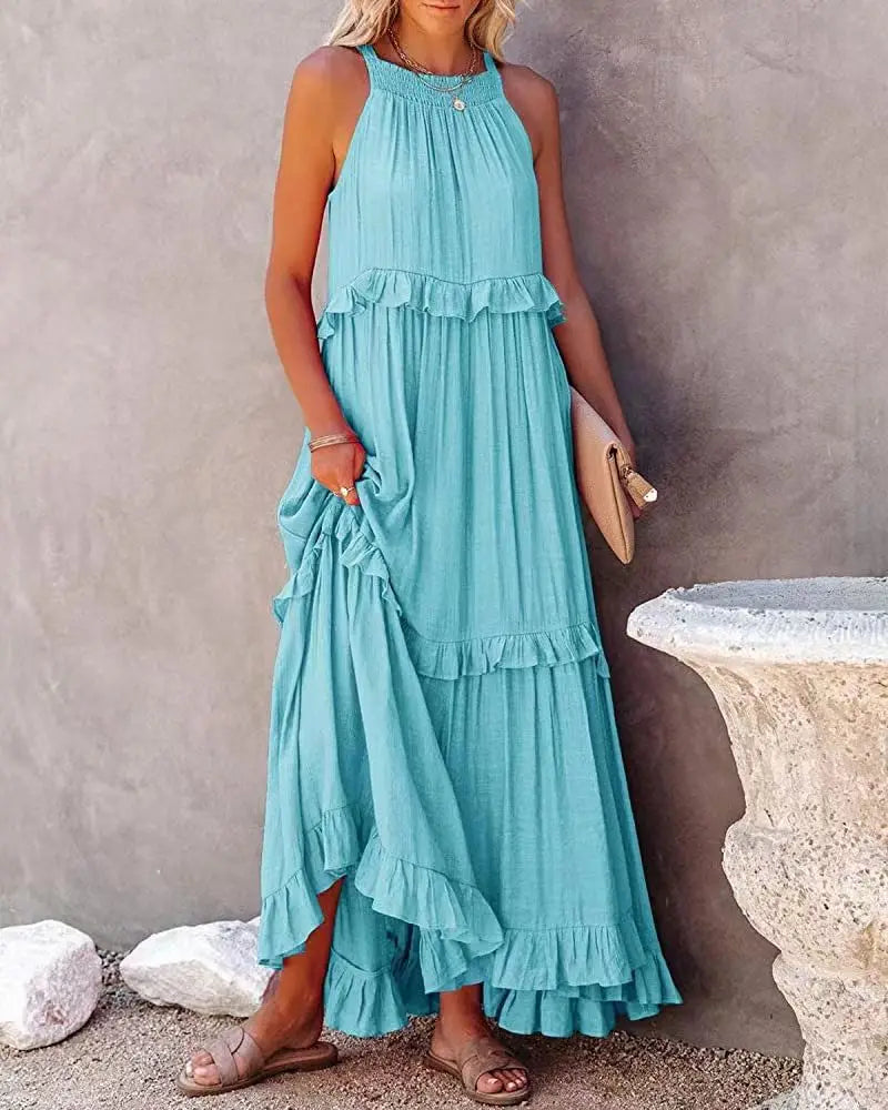 New Floorlength Round Loose Irregular LOOSE Midi Dresses