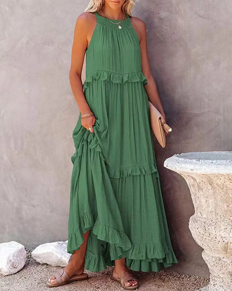 New Floorlength Round Loose Irregular LOOSE Midi Dresses