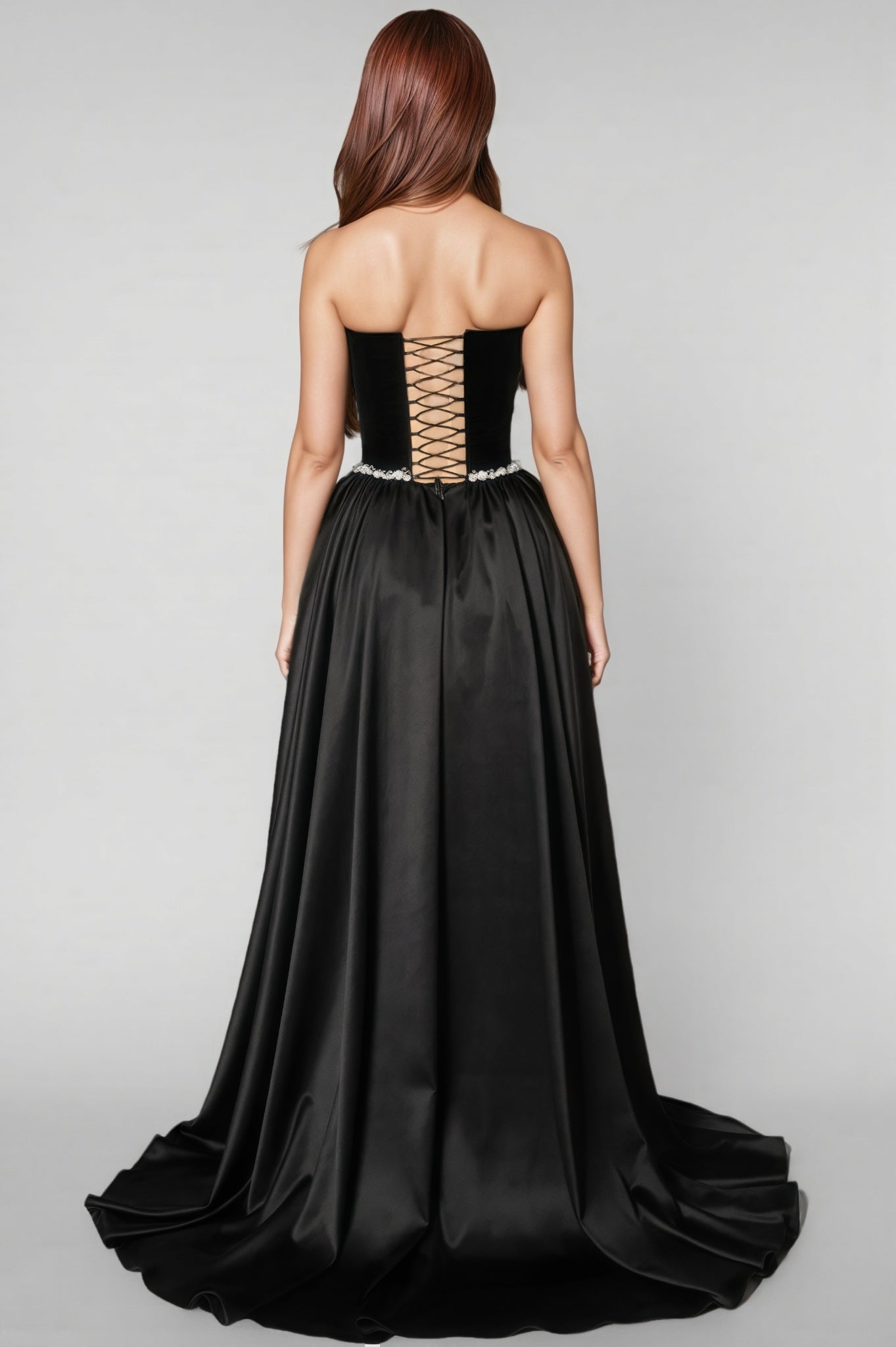 Eustace Black Strapless Evening Maxi Dress - View 3