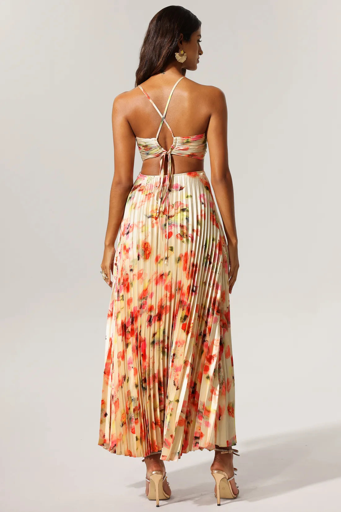 Cinderella Floral Halter Maxi Dress