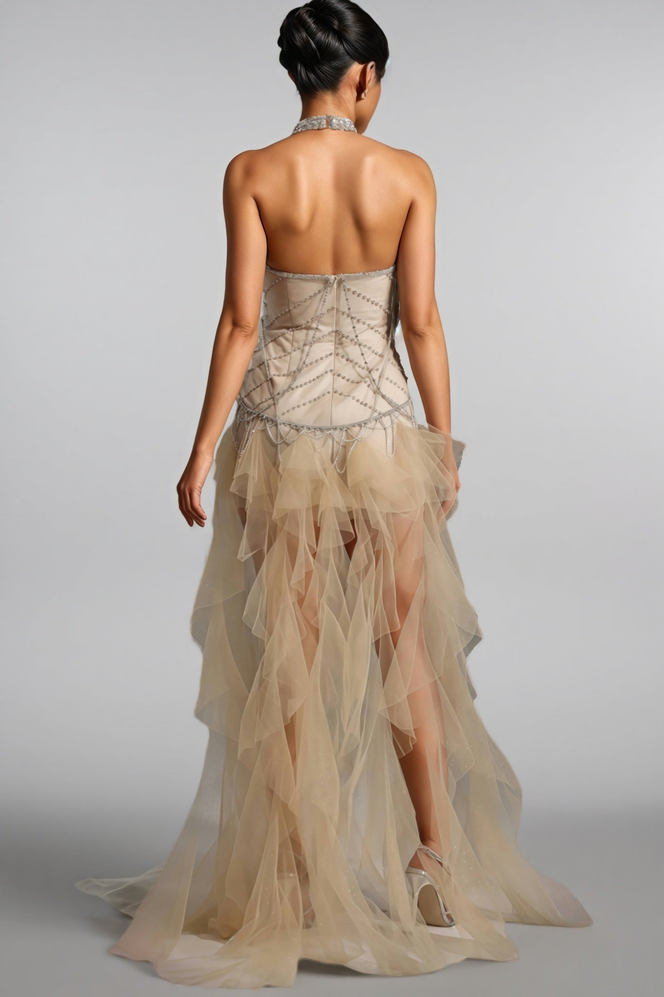 Daelad Sleeveless V-Neck Sequin Tassel Maxi Dress - View 5