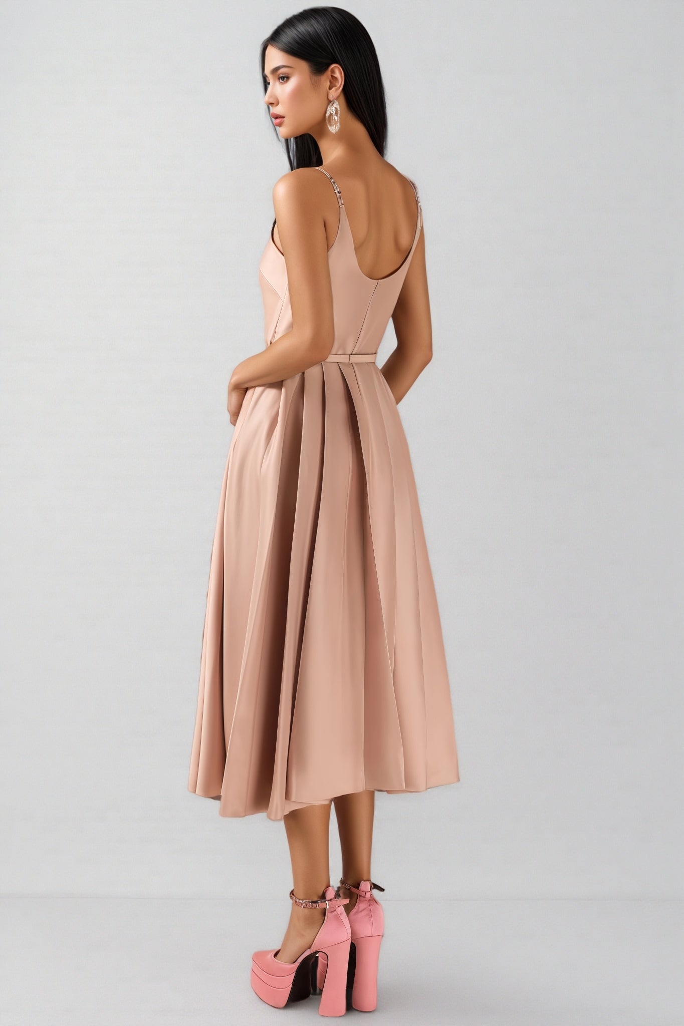 Josia Rhinestone Sleeveless Midi Dress - View 6