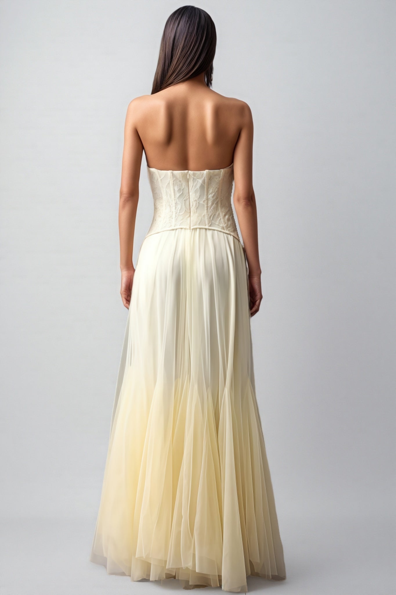 Korih lace Strapless Corset Maxi Dress - View 5
