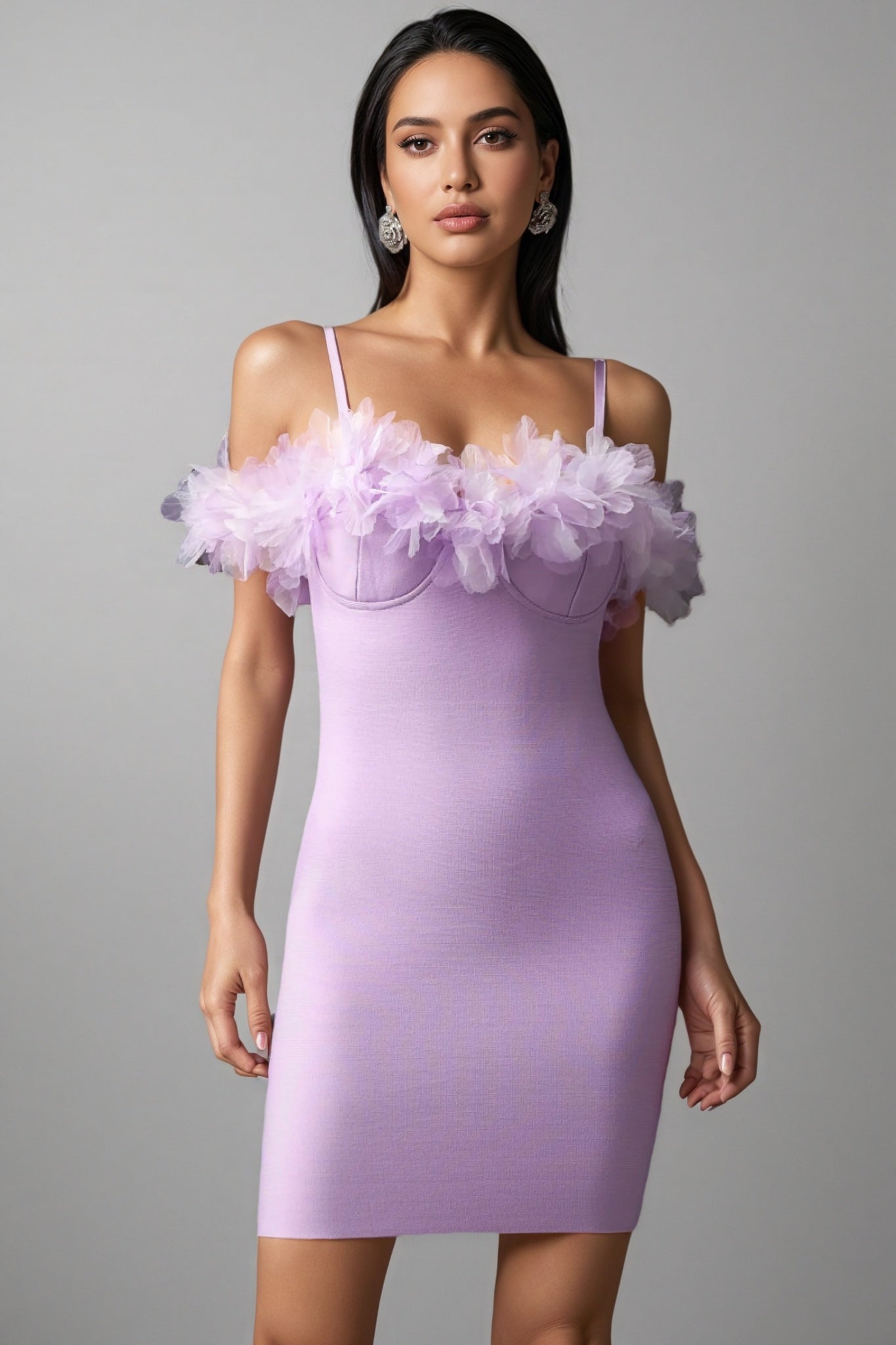 Bandage 3D Floral Mini Dress - View 4