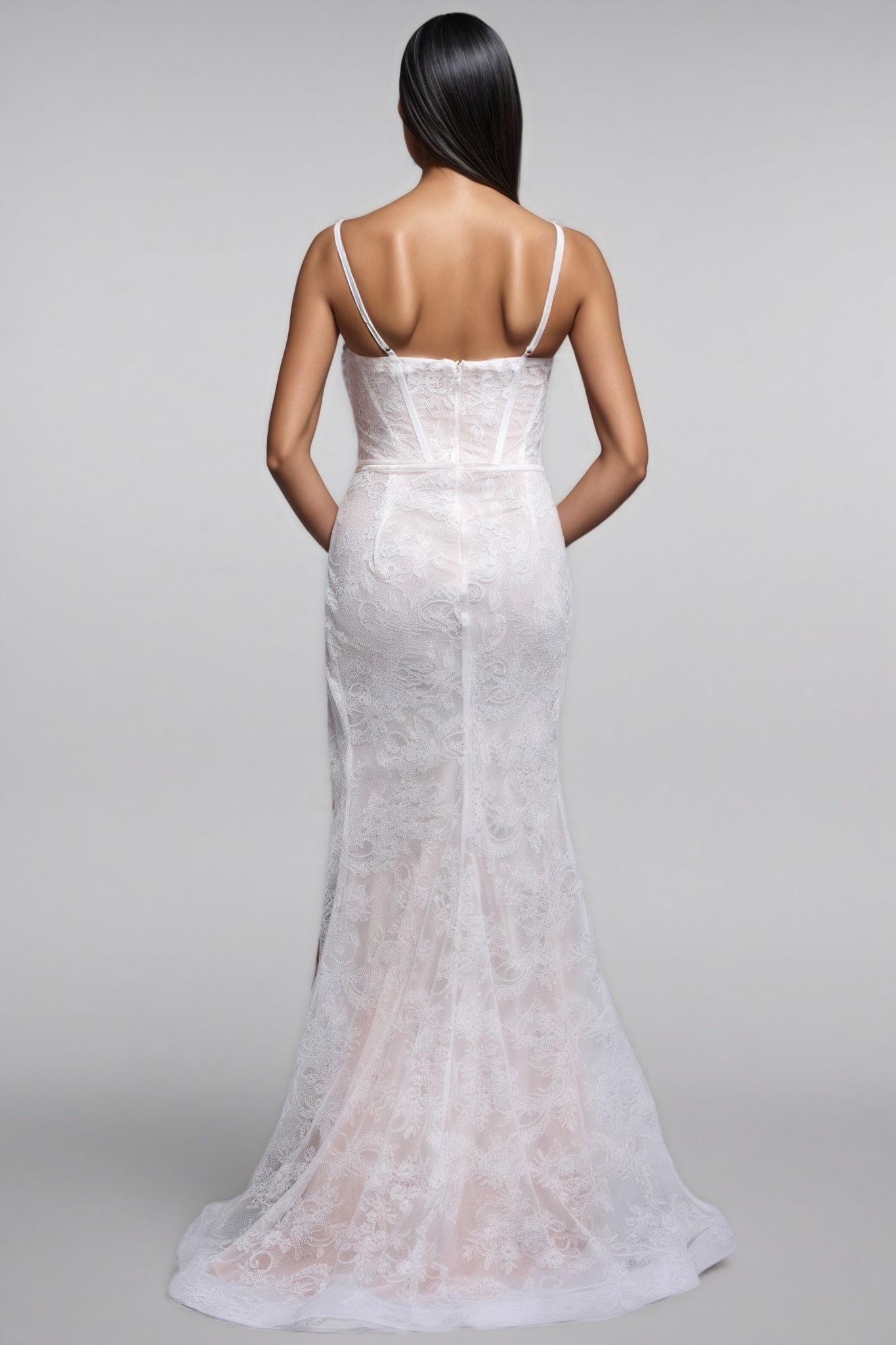 Elowety Sleeveless Lace Slit Maxi Dress - View 5