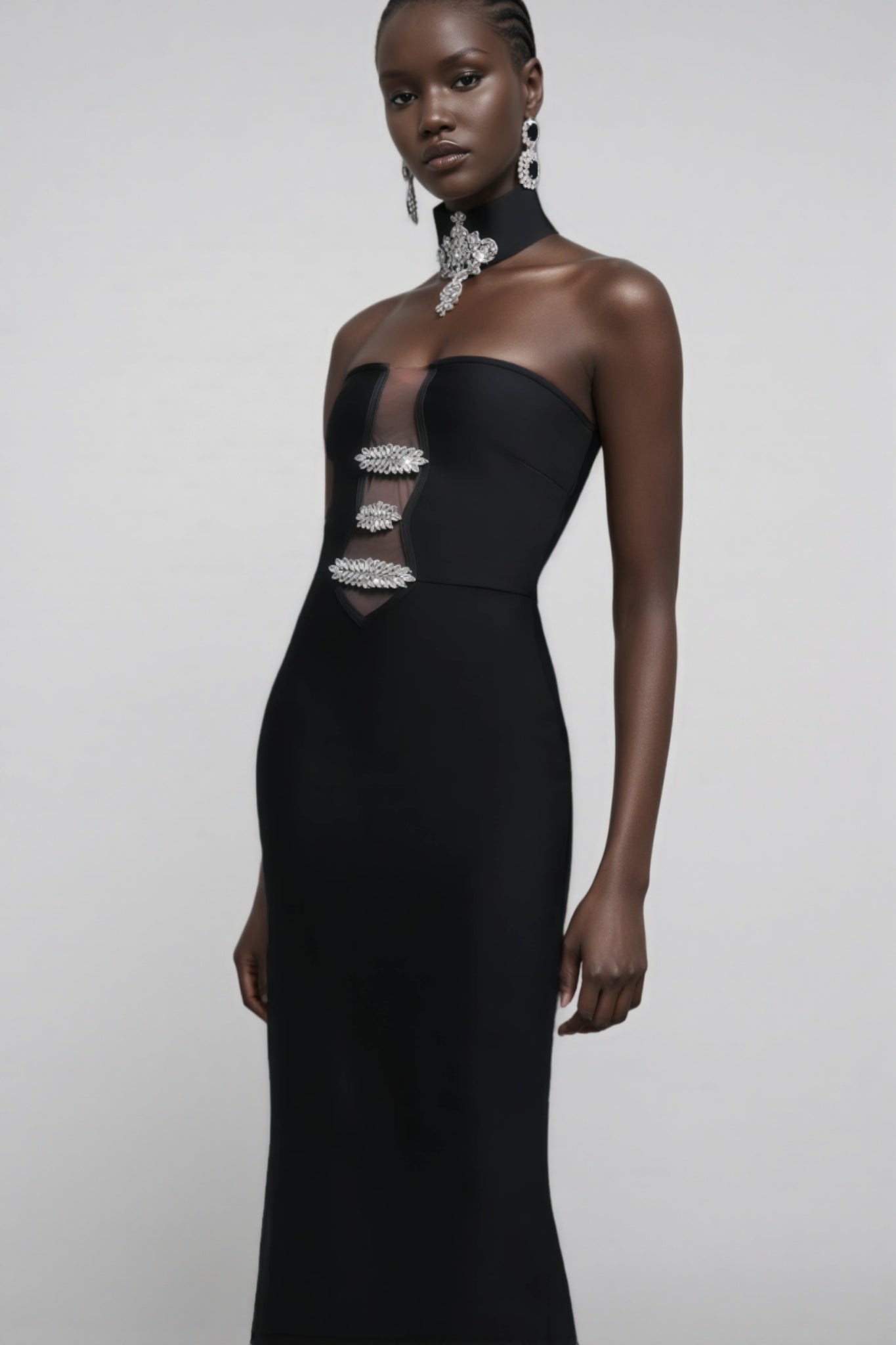 Naysk Rhinestone Bandage Maxi Dress - View 3