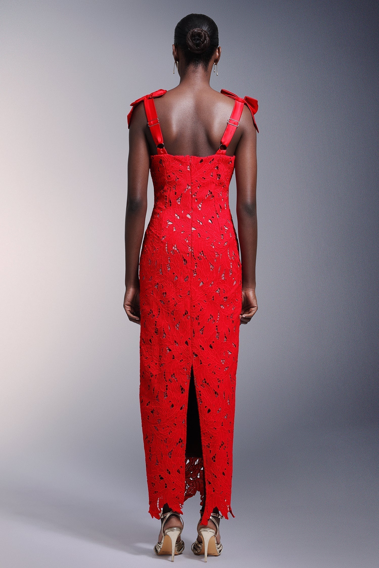 Bows Lace Sleeveless Maxi Dress - View 6